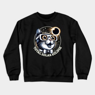 Funny Eclipse Cat Crewneck Sweatshirt